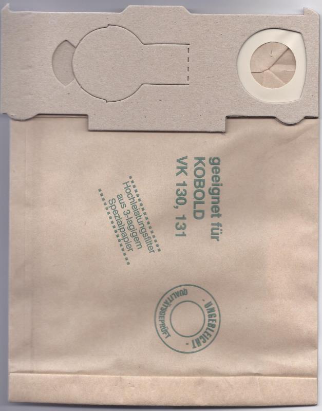 Bolsas aspiradora VORWERK FOLLETTO VK 130 - Pack de 5 bolsas de Papel